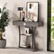 Narrow Console Table with Storage Drawer and Open Bottom Shelves